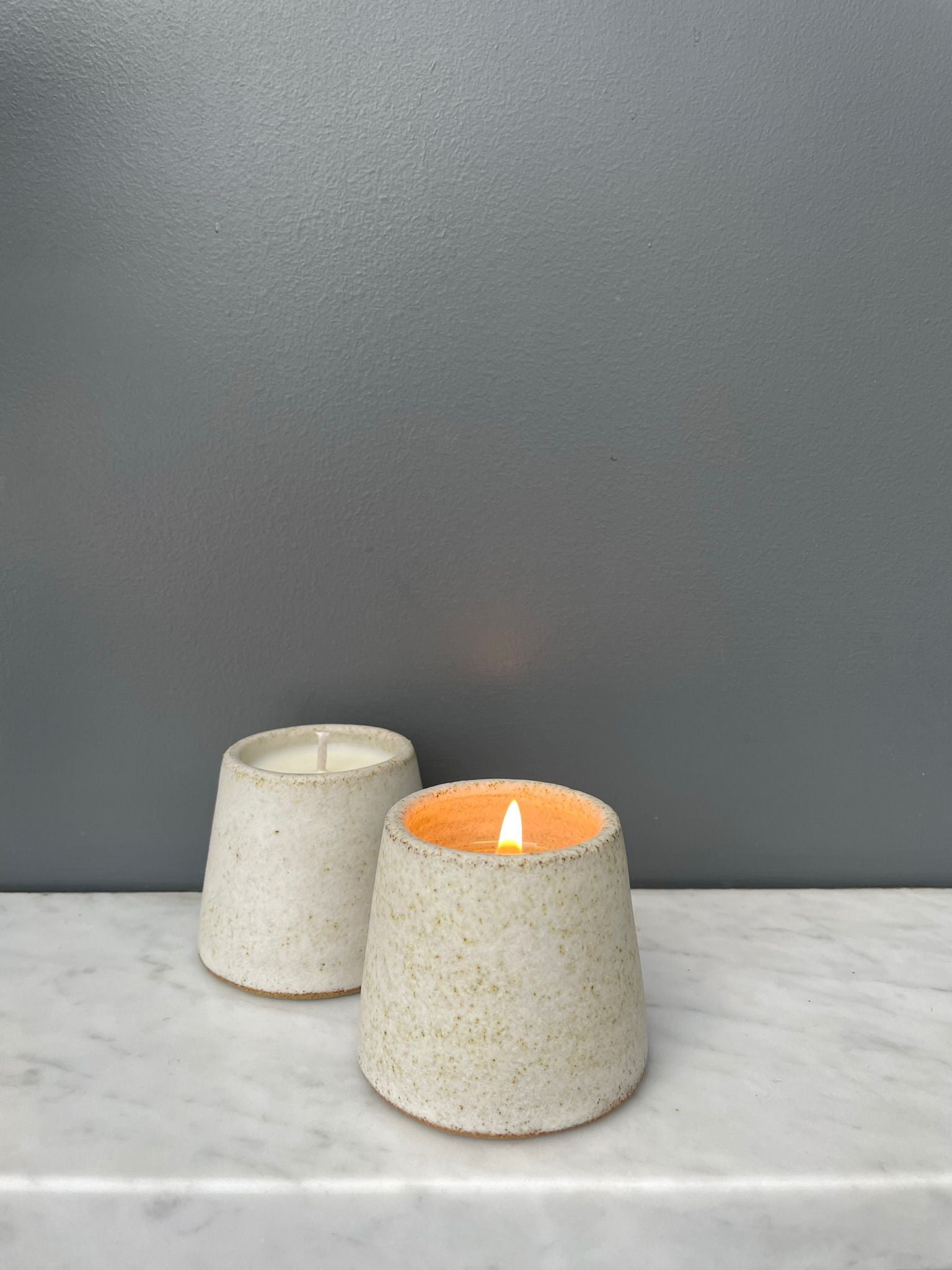 Egg Cup Candle - Speckled Wheat
